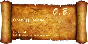 Oberly Becse névjegykártya